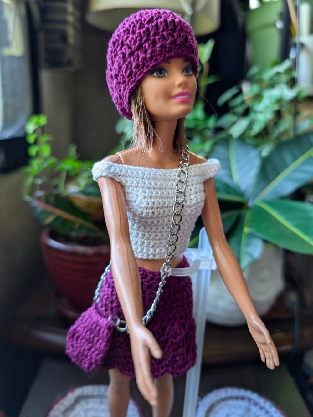 Crocheted Barbie doll outfit